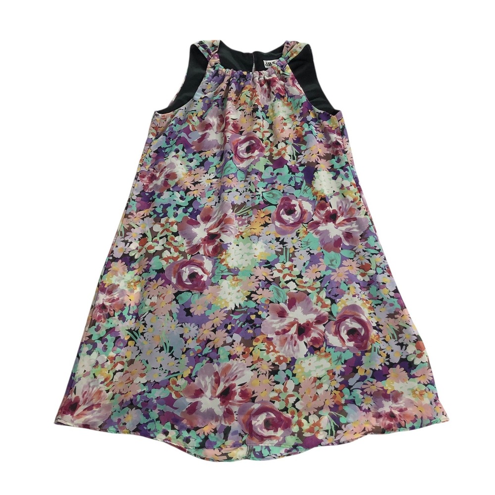 Vintage Y2K JBS LTD Mini Dress Women 8 Floral Sleeveless Preppy Cottagecore Boho